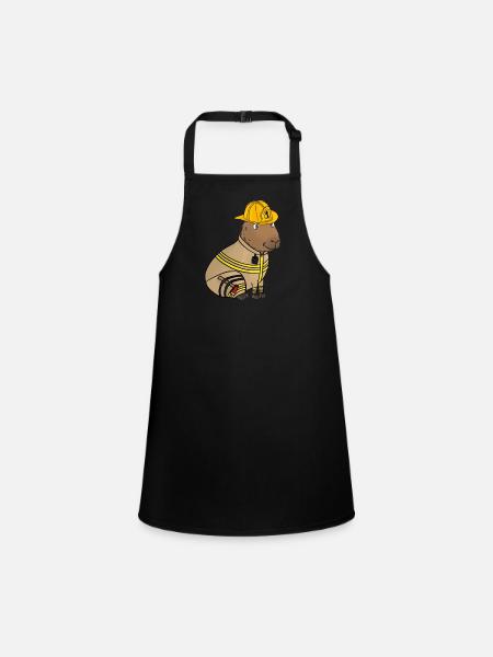 Pompier Pompiers Capybara - Tablier Enfant - noir - Devant