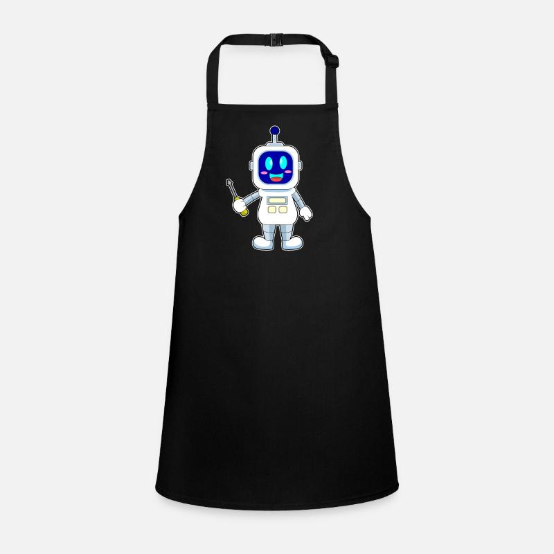 Robot Mechanic Screwdriver Workshop Children's Apron