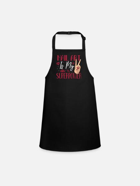 Nail Tech Nail Technician Manicurist Nails Artist - Children's Apron - black - Front