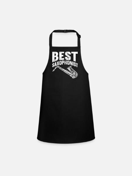 Best Saxophonist Saxophone Instrument Sax Musician - Children's Apron - black - Front