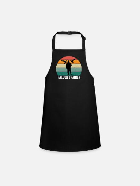 Falconer Falconry Ornithology Falcon Trainer - Children's Apron - black - Front