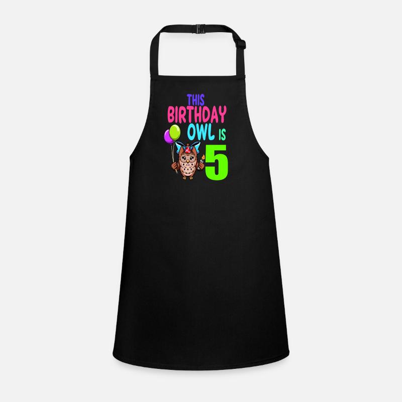 Eule Geburtstag Kinder Mädchen 5. Geburtstag Eulenliebhaber Schürze für Kinder