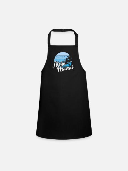 Hawaii Aloha USA America - Children's Apron - black - Front