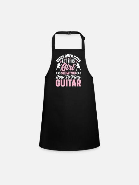 Guitarist Guitar Player Girls - Girl Guitar Player - Schürze für Kinder - Schwarz - Vorne