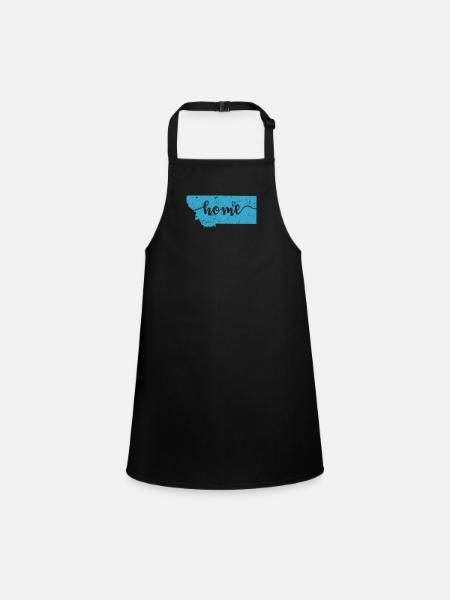 Montana Home USA America - Children's Apron - black - Front