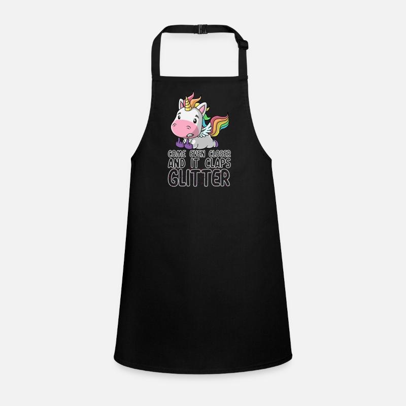 Noch näher es klatscht Glitzer Einhorn Geschenk Schürze für Kinder