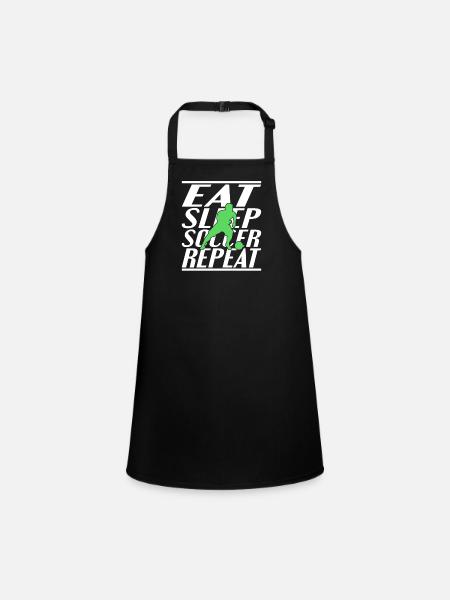 Alimentation Sommeil Football - Tablier Enfant - noir - Devant