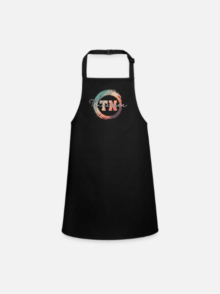 Tennessee TN Buchstabe USA Amerika - Schürze für Kinder - Schwarz - Vorne