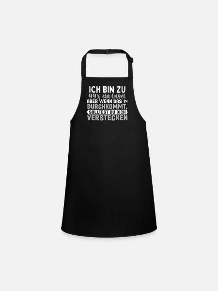 Ich Bin Fast Ein Engel - Schürze für Kinder - Schwarz - Vorne