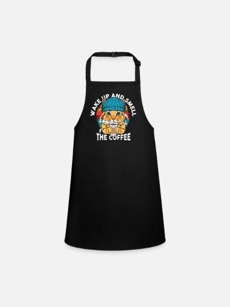 Wake up and smell the coffee - Children's Apron - black - Front
