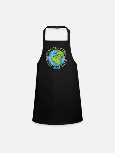 Climate Change Climate Action Now Environmentalist - Tablier Enfant - noir - Devant