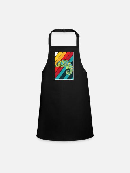 Chameleon - Children's Apron - black - Front