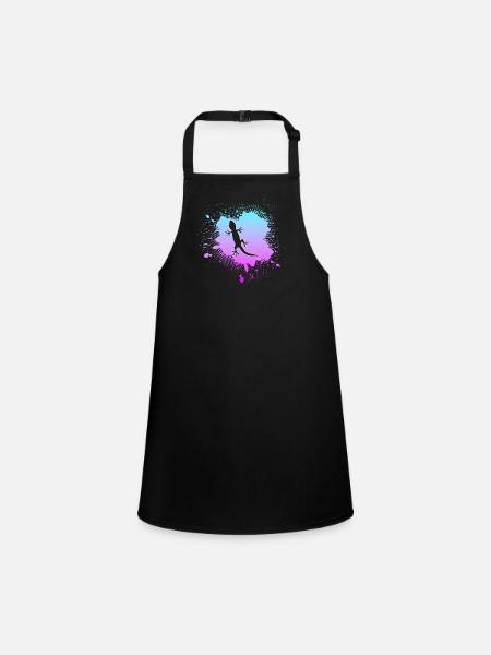 Lizard - Children's Apron - black - Front