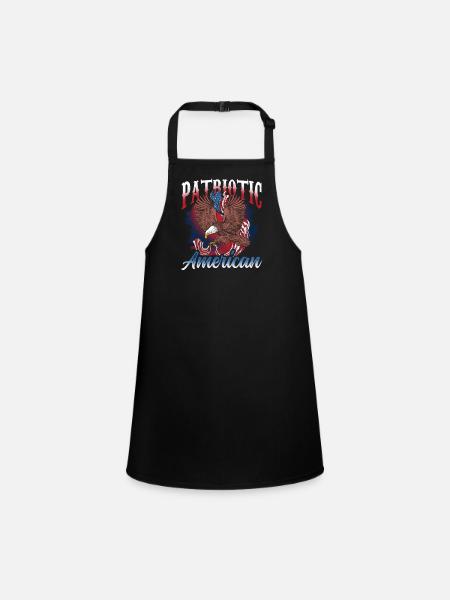 Patriotischer Amerikaner US Patriot Patriotisch - Schürze für Kinder - Schwarz - Vorne