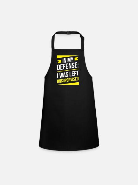 Laissé sans surveillance pour ma défense - Tablier Enfant - noir - Devant