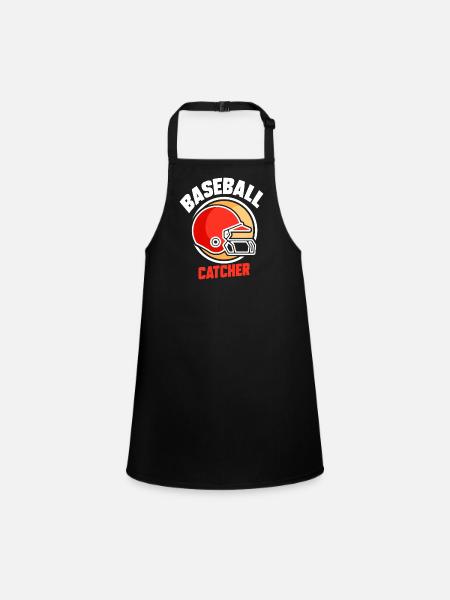 Receveur de baseball Receveur de baseball Joueur amateur - Tablier Enfant - noir - Devant