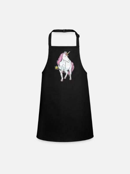 Baguette magique licorne - Tablier Enfant - noir - Devant