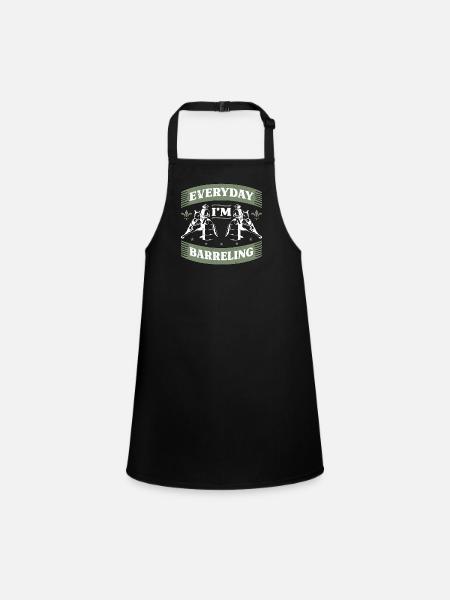 Barrel Racing Everyday I'm Barreling Barrel Race - Children's Apron - black - Front