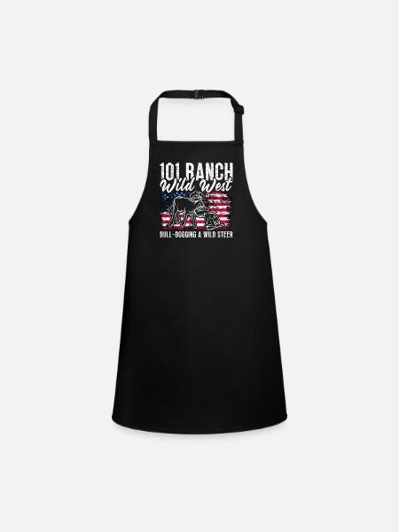 Steer Wrestling 101 Ranch Wild West Barrel Racing - Tablier Enfant - noir - Devant