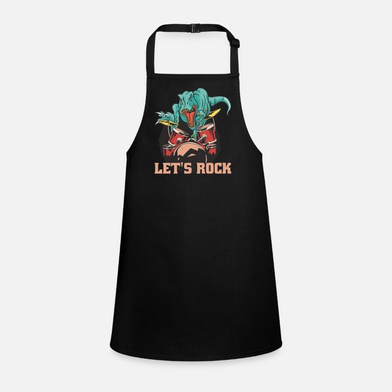 Funny Dinosaur Playing Drums Children's Apron