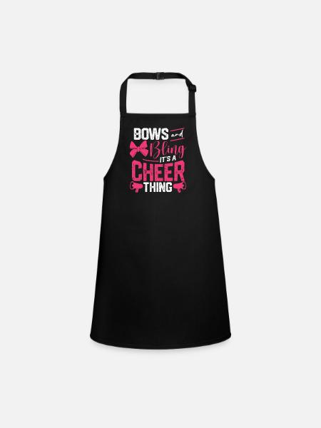 L’équipe de jeunes Cheerleader mignonne s’incline et saigne - Tablier Enfant - noir - Devant