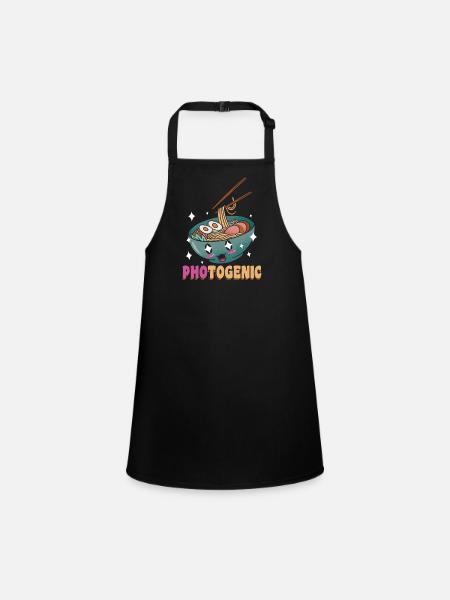 Photogenic Pho Noodle Soup Vietnamese Food - Children's Apron - black - Front