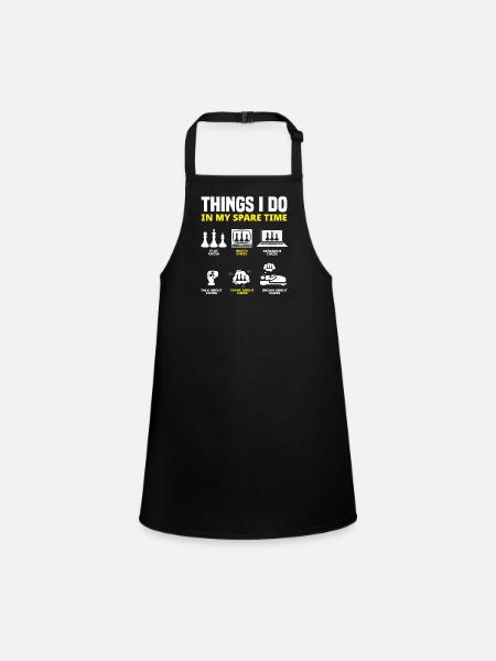 Chess Hobby Recreational Sports - Children's Apron - black - Front