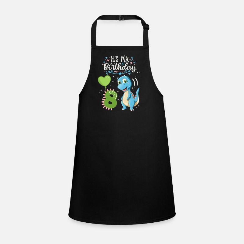 8th birthday dinosaur, dinosaur child, 8 years old Children's Apron