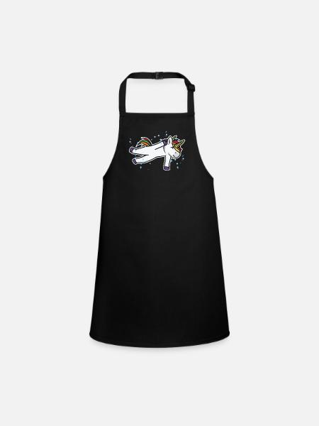 Swimmer Unicorn - Children's Apron - black - Front