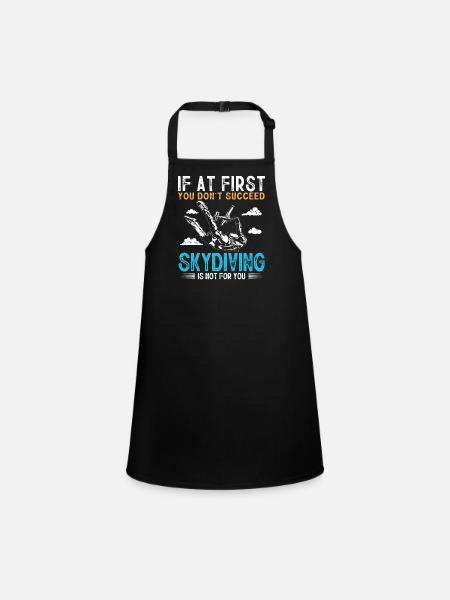 Skydiving, Skydiving - Children's Apron - black - Front