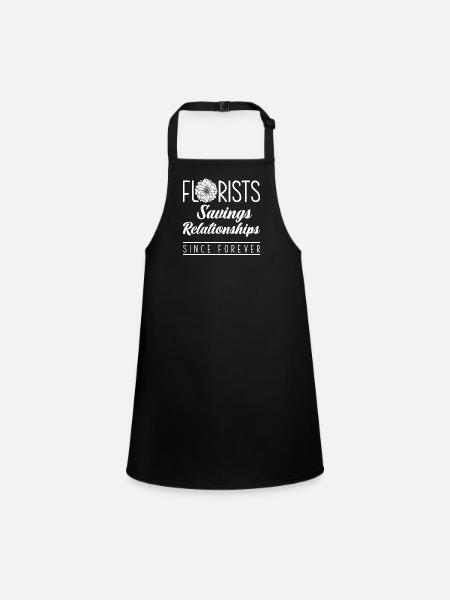 Fleuriste Fleurs Flora Fleuristerie Citation Cadeau - Tablier Enfant - noir - Devant