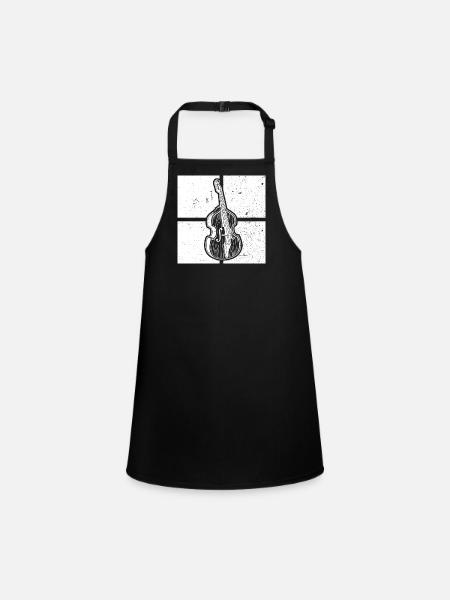 Contrebasse Contrebassiste Contrebassiste - Tablier Enfant - noir - Devant