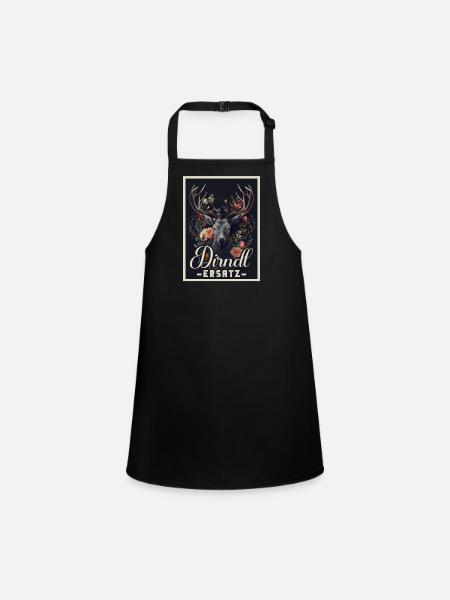 Dirndl Ersatz Dirndl Trachten Kostüm Dirndl Ersatz - Schürze für Kinder - Schwarz - Vorne