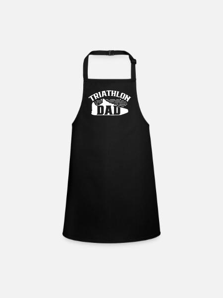 Triathlon Papa Triathlete Triathlons Triathlete - Children's Apron - black - Front