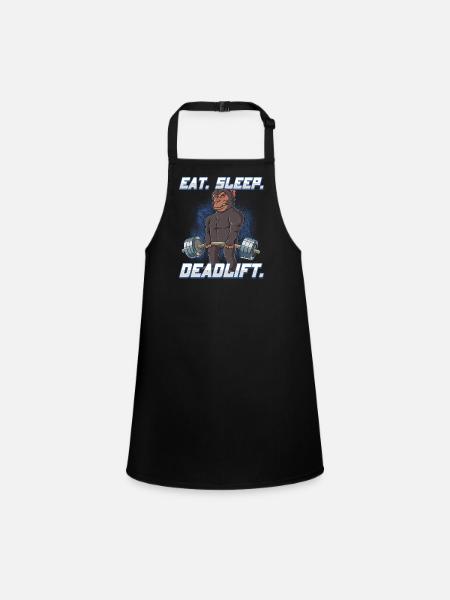 Schimpanse Bodybuilding Fitness Gym Deadlift - Schürze für Kinder - Schwarz - Vorne