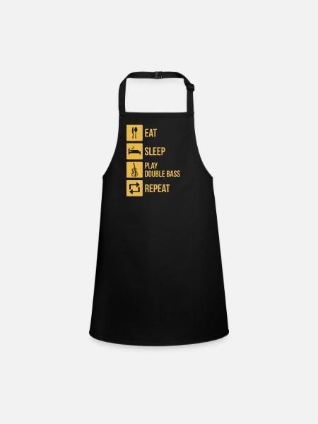 Double bass Double bass player Double bass player - Children's Apron - black - Front