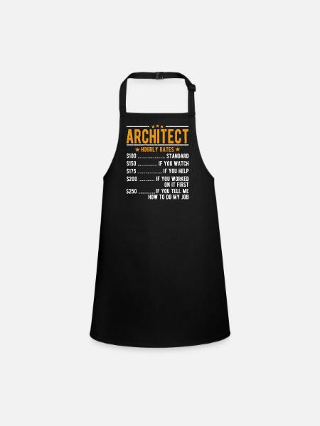 Salaire horaire d’architecte - Tablier Enfant - noir - Devant