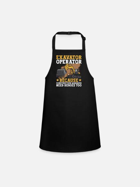 Baggerlader Bagger - Tablier Enfant - noir - Devant