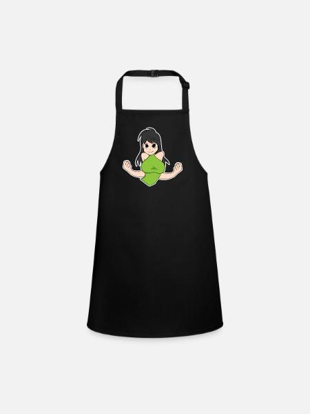 Anime - Children's Apron - black - Front