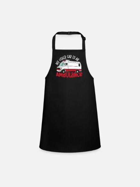 My Other Car Is An Ambulance EMT Driver Paramedic - Children's Apron - black - Front