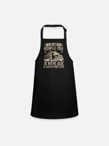 Je Suis Un Poids Lourd Camion - Tablier Enfant - noir - Devant
