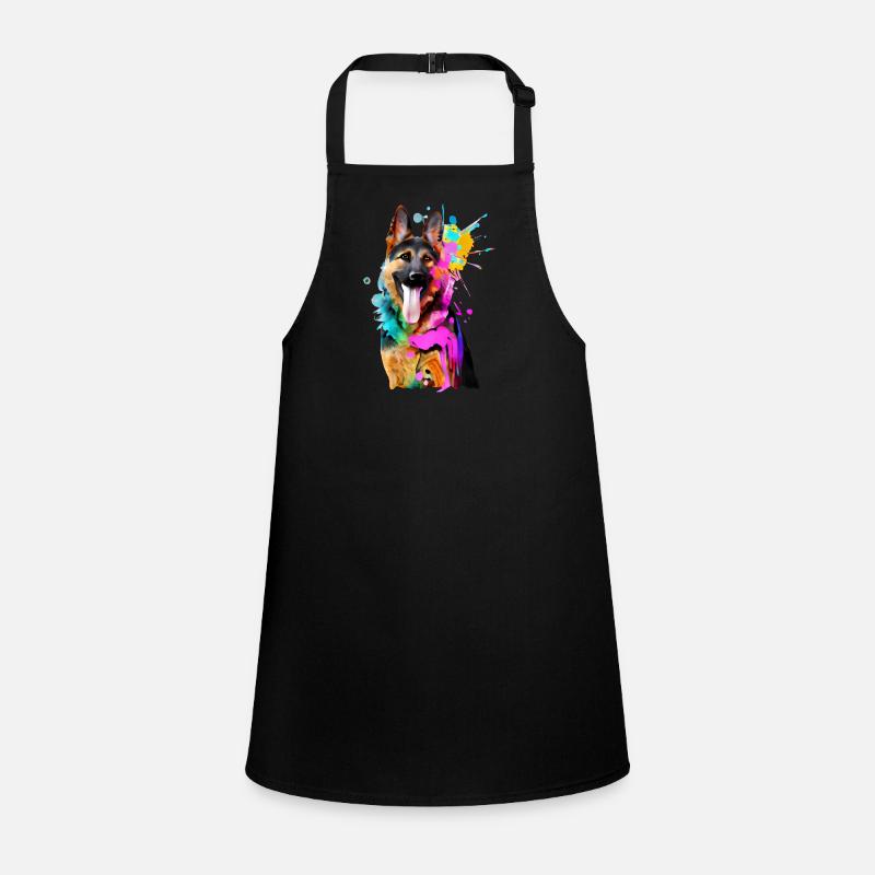 Splashes of colour German Shepherd Children's Apron