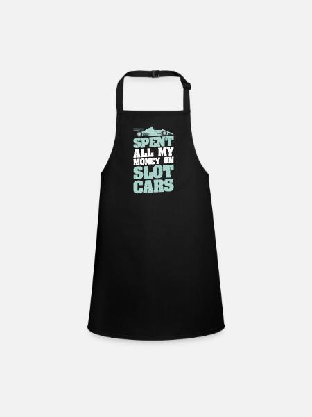RC Car Slot Racing Slot Car Racing Slot Auto - Children's Apron - black - Front