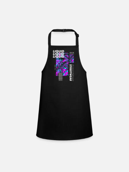 Liquid Urban Streetwear - Schürze für Kinder - Schwarz - Vorne