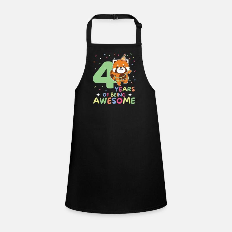 Panda roux pour les enfants de 4e anniversaire de quatre ans Tablier Enfant