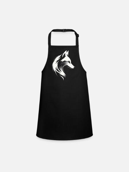 Renard - Tête de renard - Silhouette de renard - Tablier Enfant - noir