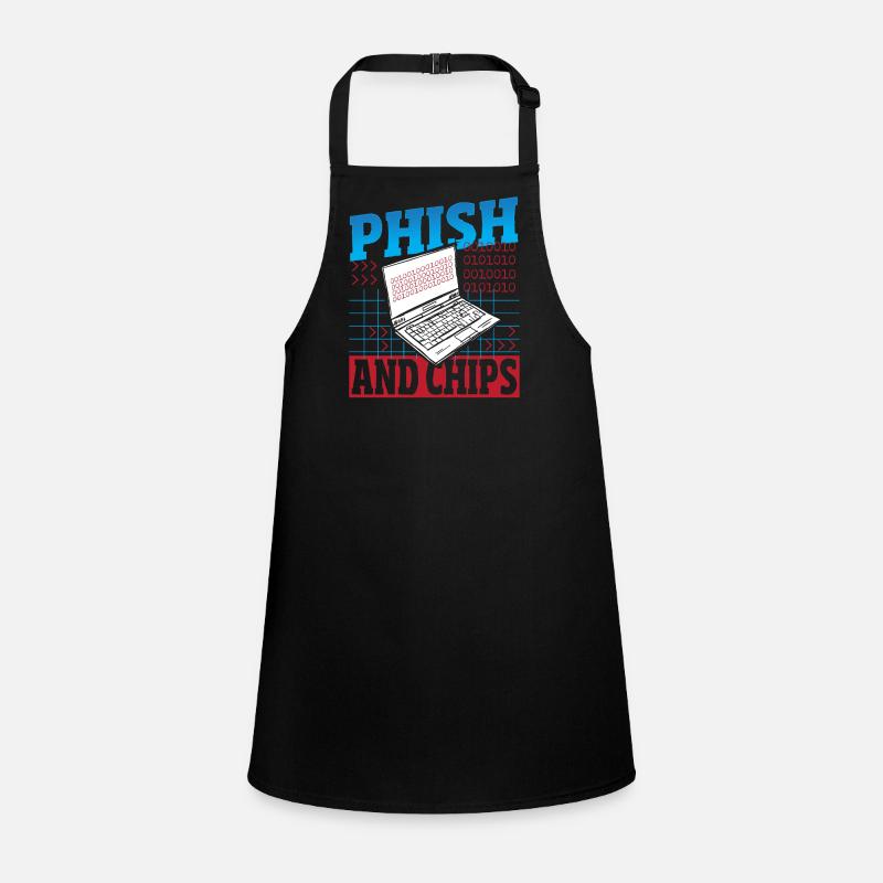 Phish and Chips Hacker Hacking Internet Network Children's Apron