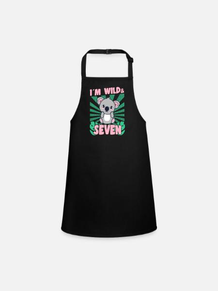 Im Wild Et 7 ans Bday Party Cadeau Koala - Tablier Enfant - noir - Devant
