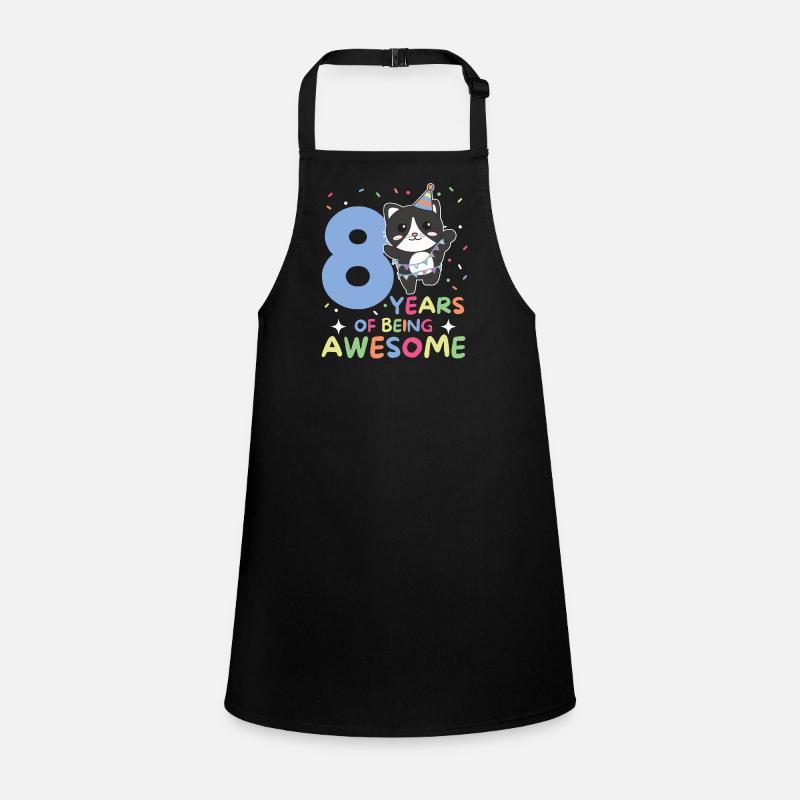 8ème anniversaire chat Enfants huit ans Tablier Enfant