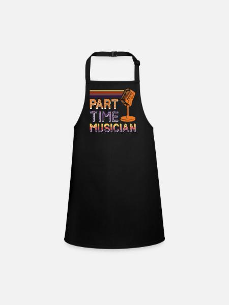 Singer Songwriter Part-Time Musician - Children's Apron - black - Front